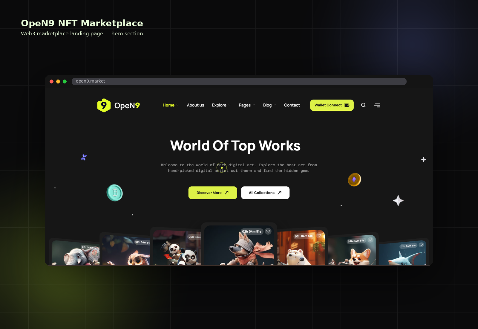 OpeN9 Market listing page